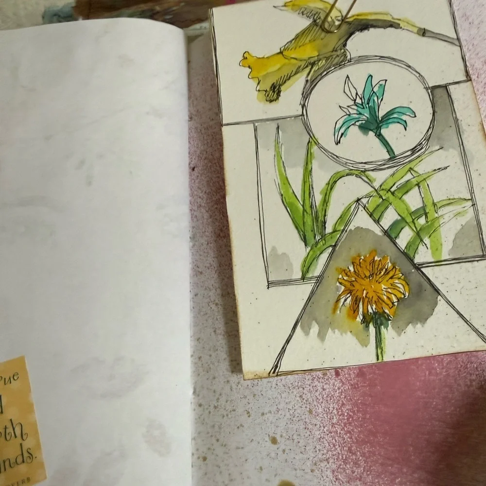 Hand Crafted Mixed Media Junk Journal 8x6 70 Plus Pages